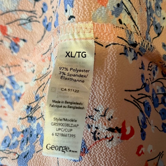 George-Pink Floral Blouse –Size XL - Picture 6 of 6